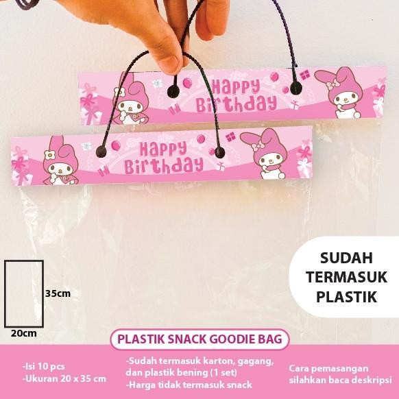 

COD PLASTIK SNACK MY MELODY GOODIE BAG BINGKISAN ULTAH TAS ULANG TAHUN DEKORASI HIASAN HAPPY BIRTHDAY DEKOR KEMASAN TAS PAPER BAG KUROMI MY MELODY gh-56