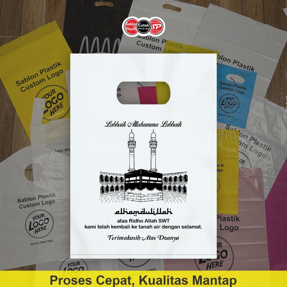 

KOE-1116 (Isi 50Pcs Size 25 x 35) Kantong Plastik Ibadah Haji, Umroh, Lebaran Haji | Kantong Plastik Souvenir Haji & Umroh, Kemasan Parcel Haji Terlaris