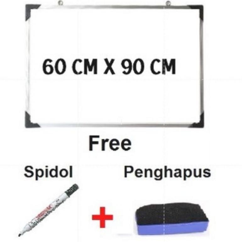 

fn-56 PAPAN TULIS WHITE BOARD BONUS SPIDOL DAN PENGHAPUS PAPAN TULIS Murah