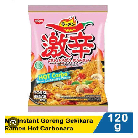 

Mie Nissin Gekikara Ramen Hot Carbonara Pedas Original