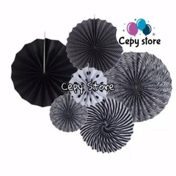 

TERMURAH Paper Fan Hitam Set / Paper Fan Black Set ad-3