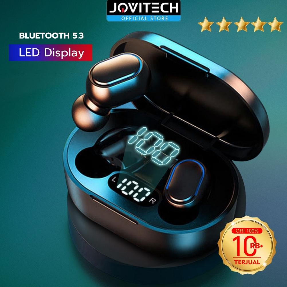 Headset Wireless Jovitech Tws Bluetooth Earbuds Digital Click Button Led Display Waterproof - T10 Ea