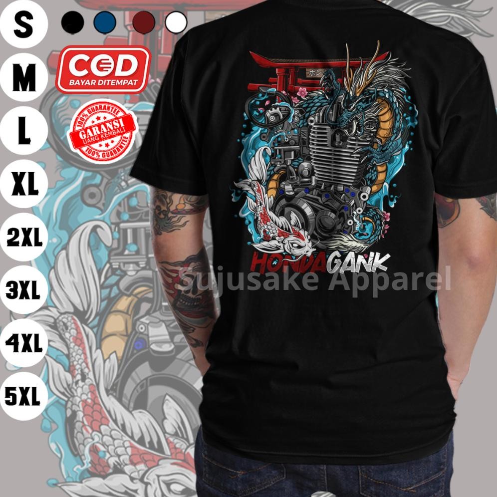 Baju Kaos Atasan Pria Cowok Honda Gank Japanese Style Tiger Mp Distro Original Sujusake Apparel Mura