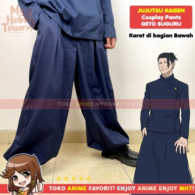Celana Cosplay Anime Gakuran Jujutsu Kaisen Geto Suguru