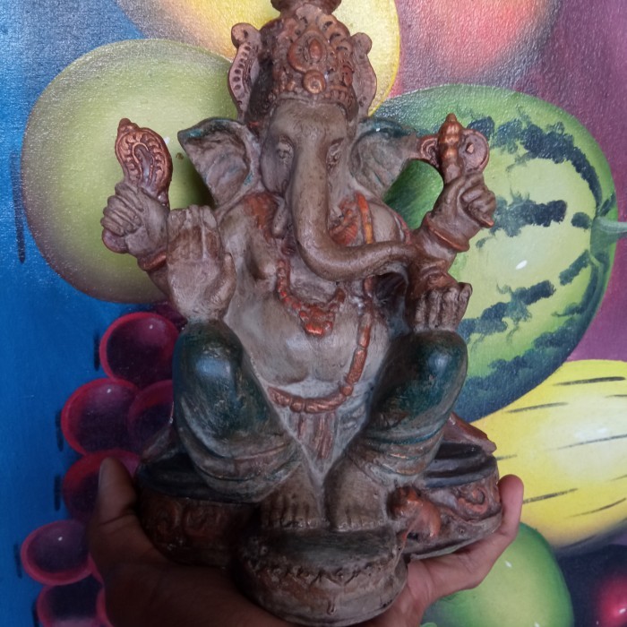 >*>*>*>*] patung fiber Ganesha antik warna kuno