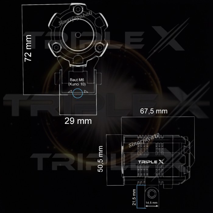 Led tembak mini kecil lampu sorot mobil motor triple x M3 m 3 tambahan
