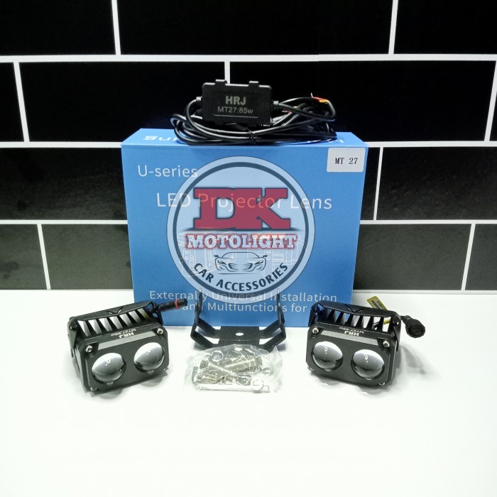 Lampu Sorot laser mini proji MT27 HRJ sinar putih putih motor mobil