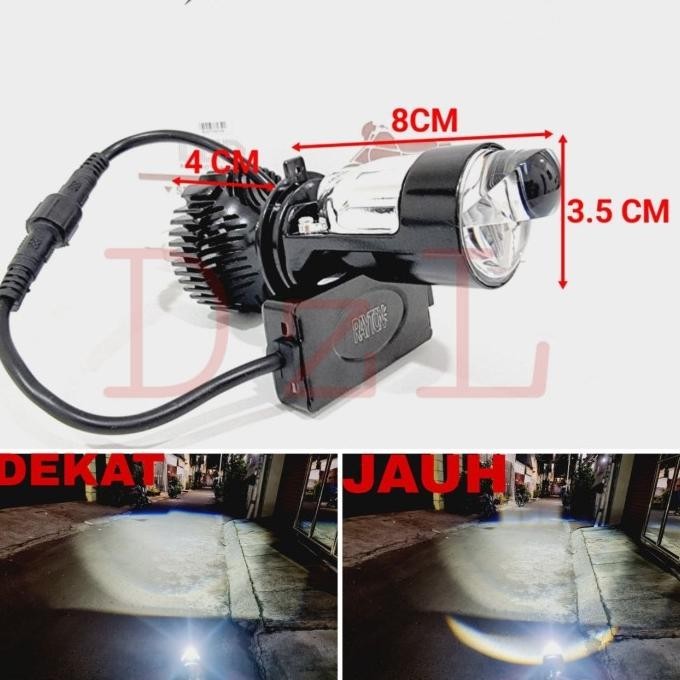 LAMPU UTAMA LED RTD M01X MINI PROJECTOR H4 PROJIE CUT OFF MOTOR MOBIL