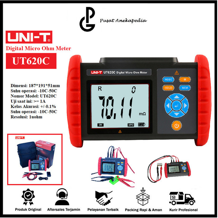 

newgan!! UNI-T UT620C Digital Micro Ohm Meter DC Low Resistance Meter Kabel