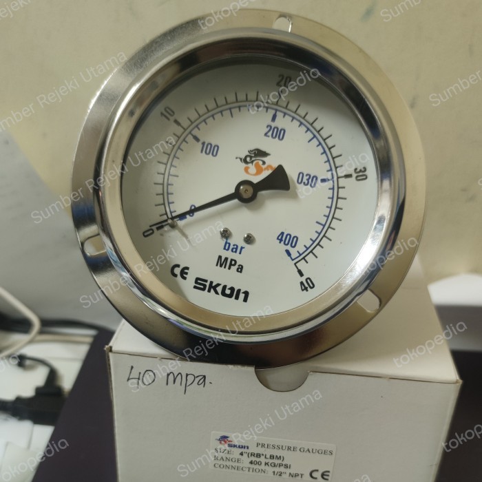 newgan Pressure Gauge Payung SKON 4"inch / 0 - 40 mpa