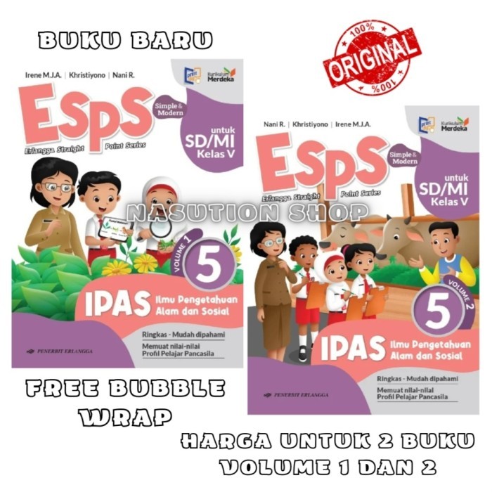 

Paket Buku Ipas Kelas 5 SD Volume 1 dan 2 Erlangga Kurikulum Merdeka