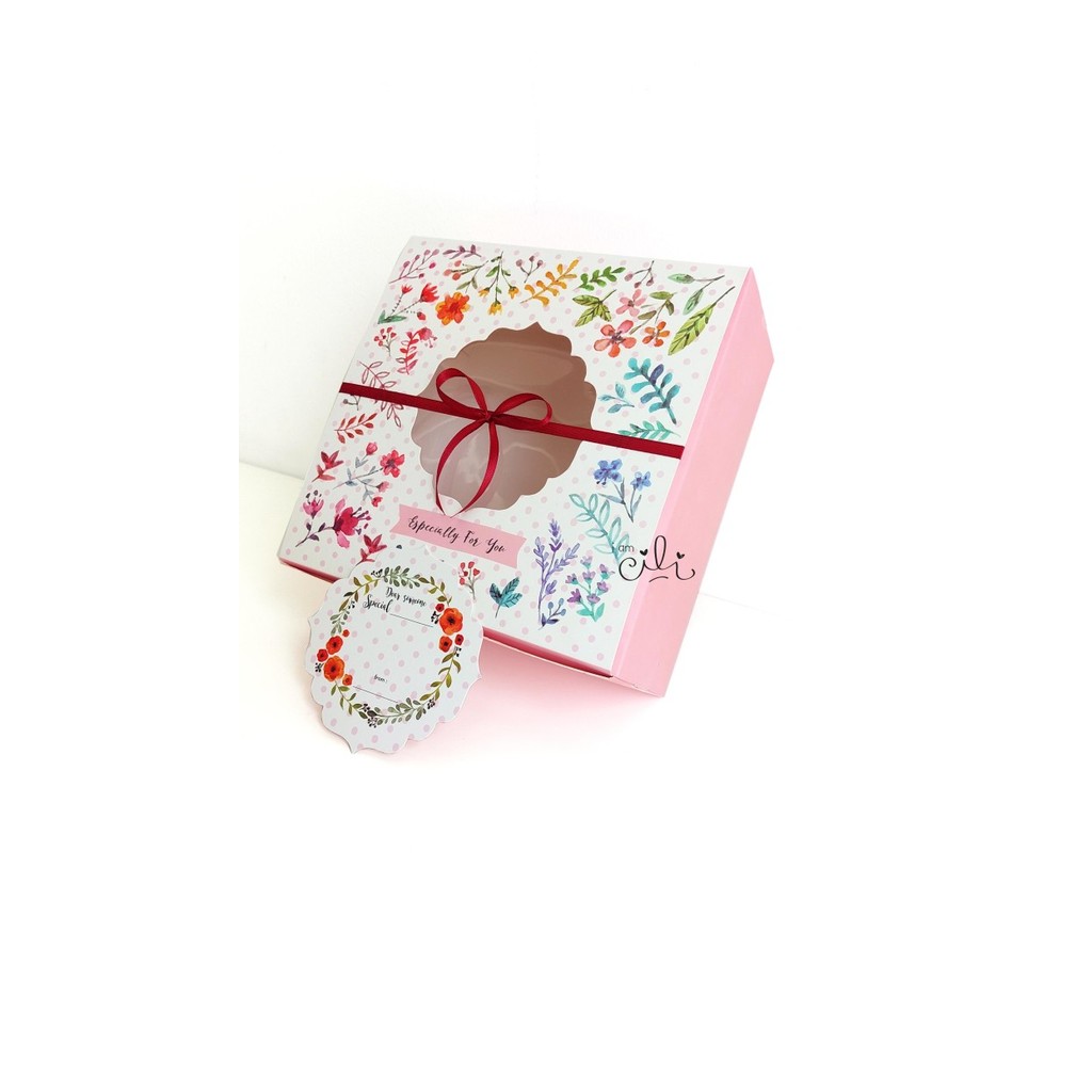 

Dus / Kotak / Boks / Box Kue (Pink) 22 X 22 X10 Cm Isi 10 Pcs Terbaik
