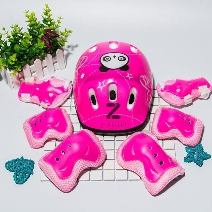 Terlaris Paket Deker & Helm Anak Deker Tangan Lutut Sepatu Roda / Sepeda