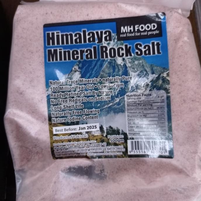 

Ready stock] Garam pink himalaya mineral rock salt 500g