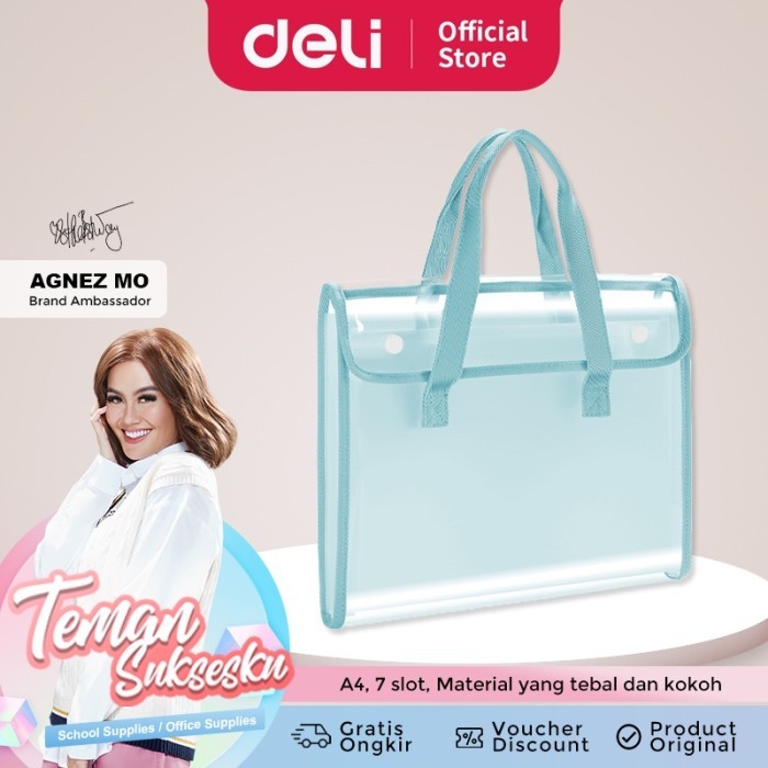 

TERLARIS! Deli Document Bag / Tas Folder / Tas Dokumen Transparan dengan 7 Pembagi Bahan Tebal PM308