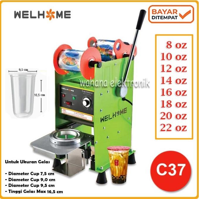 Mesin Cup Sealer C37 Press Gelas Plastik Sealing Machine Ukuran 22 OZ