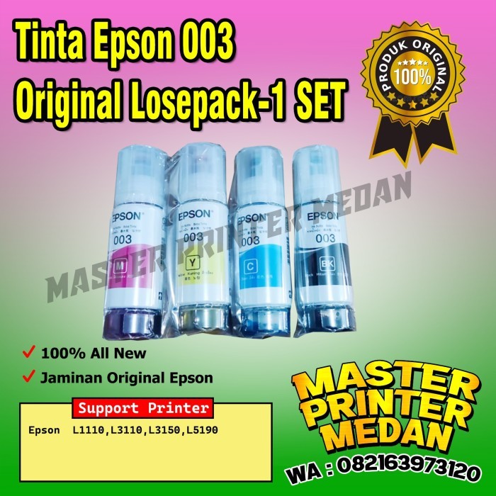 :<:<:<:<] Tinta Epson ORI 003 L1110 L3110 L3150 L5190 Original Losepack