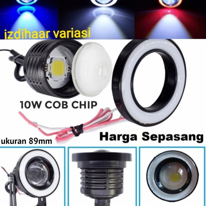 Lampu Foglamp Mobil VIOS GEN 2 Lampu Kabut Angel Eyes 89mm