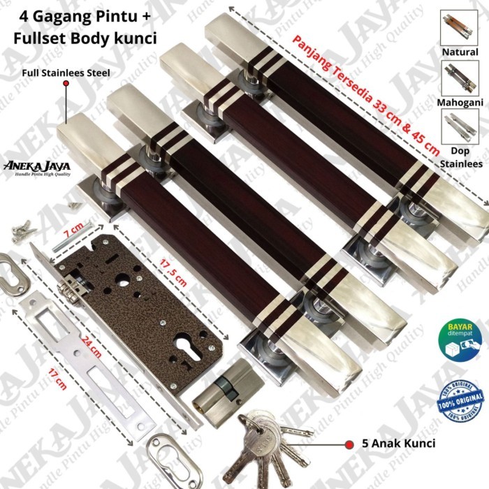 anyar ya@1 Gagang set Kunci Pintu rumah bukaan 2 kupu Tarung Depan Handle pintu