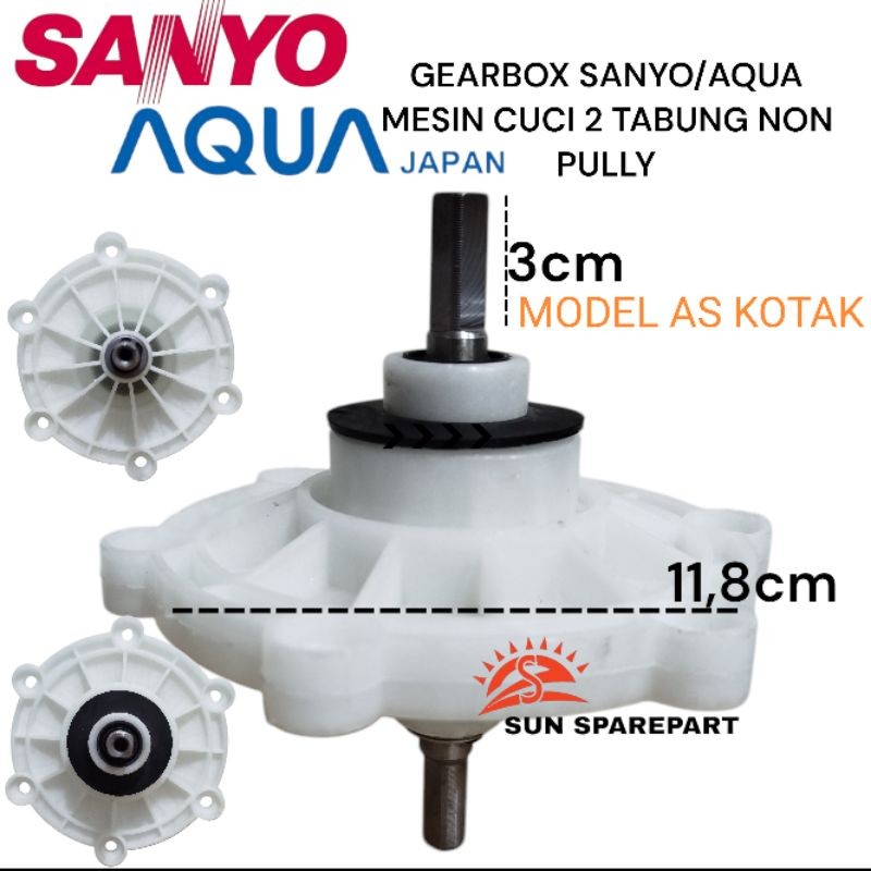 gearbox/girbox mesin cuci 2 tabung sanyo aqua As kotak non PULLY SW-740XT