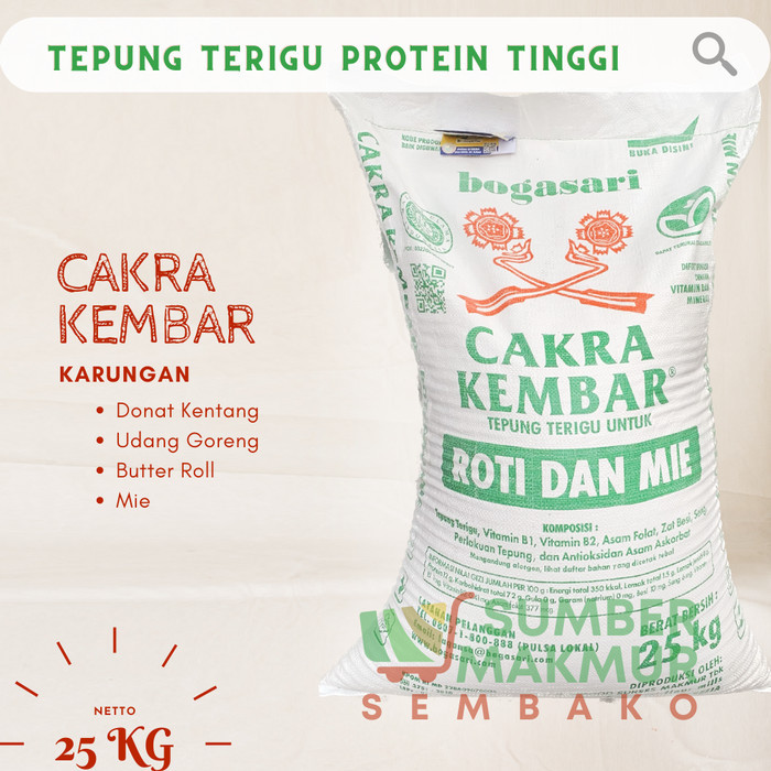 

Tepung Terigu Cakra Kembar 25 Kg [Grab/Gojek Only] Diskon