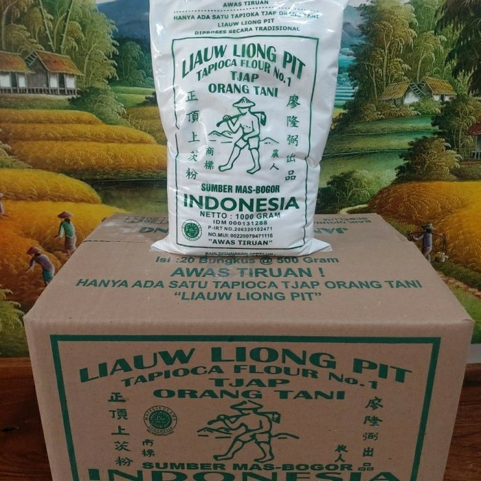 

Tepung Tapioka Liauw Liong Pit Cap Orang Tani 1 Dus Selain Grab,Gosend Diskon