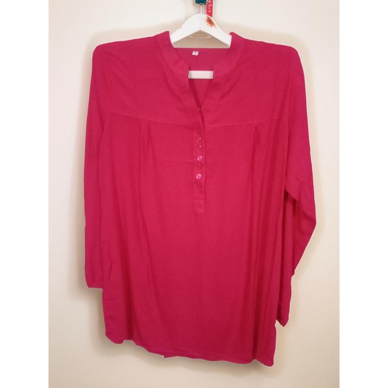 BLOUSE PINK FANTA POLOS-BLUS RAYON-BLUS KEKINIAN-ATASAN JUMBO-PAKAIAN WANITA