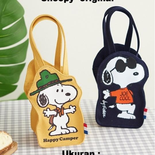 Tas Botol Termos Tumbler Sarung Botol Num Tali Dek Snoopy Diameter Besar