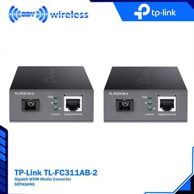 TERMURAH - TP-Link TL-FC311AB-2 Media Converter FO to LAN Gigabit AB - Sepasang