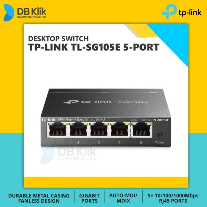 Terbaru Desktop Switch Tp-Link Tl-Sg105E 5-Port Gigabit- Hub Tp Link Tl Sg105E