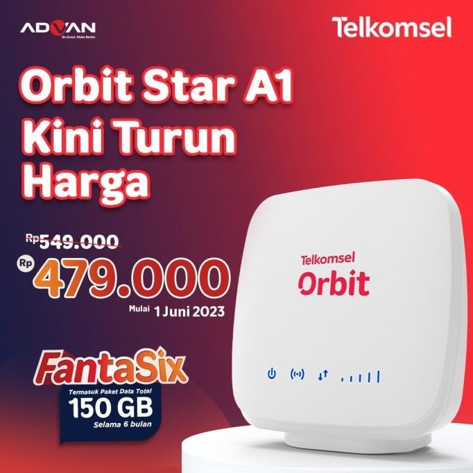 TERLARIS - modem wifi 4g telkomsel orbit star a1 free 150gb