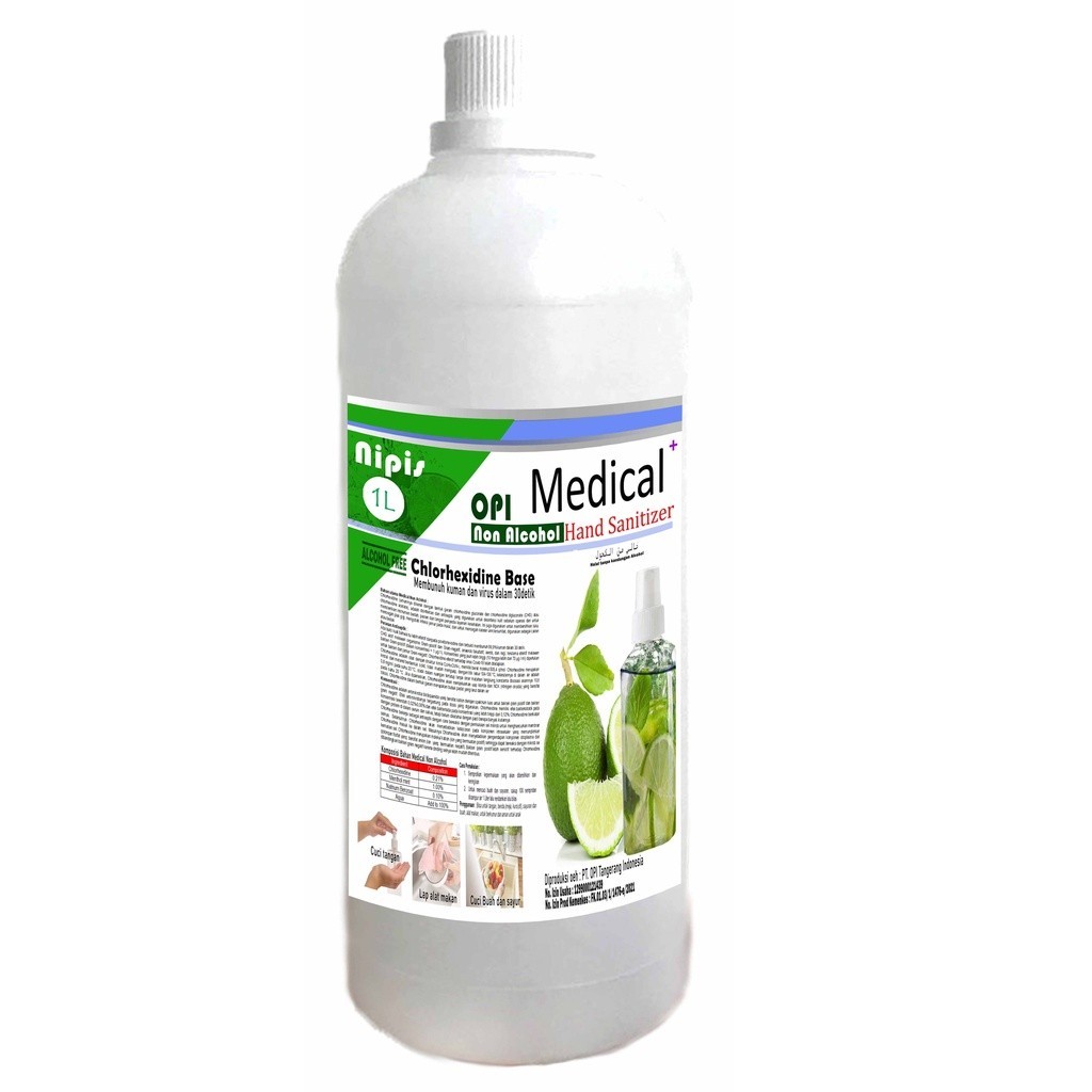 Hand sanitizer Cair 1 liter non alkohol bahan aktif Chlorhexidine 13D236
