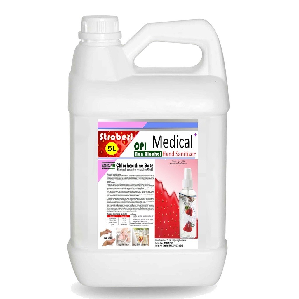 Antiseptik Hand sanitizer 5 Liter tanpa Alkohol (chlorhexidine gluconate 0.21%) 2D234