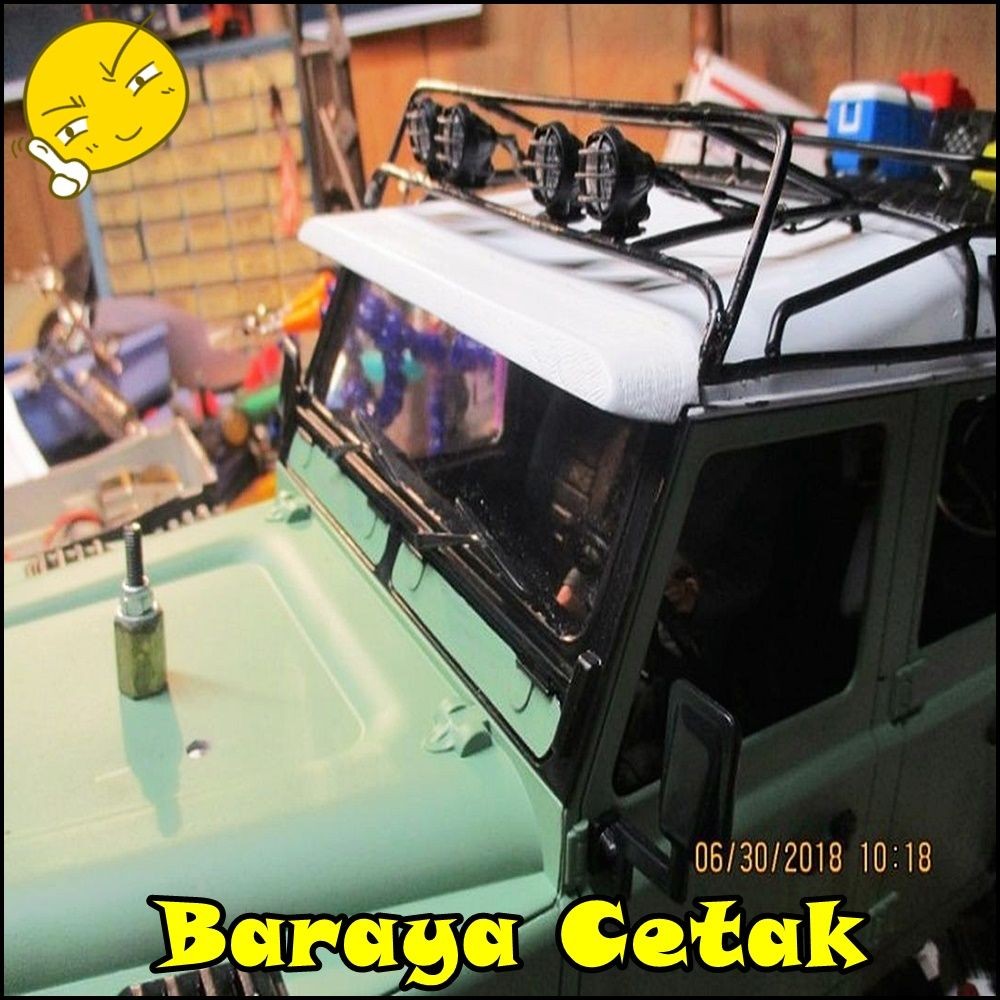 RC Sun Visor Scale 1/10 Land Rover D90 D110 Visor Kaca Depan RC WPL MN 3D Print Aksesoris Mainan RC