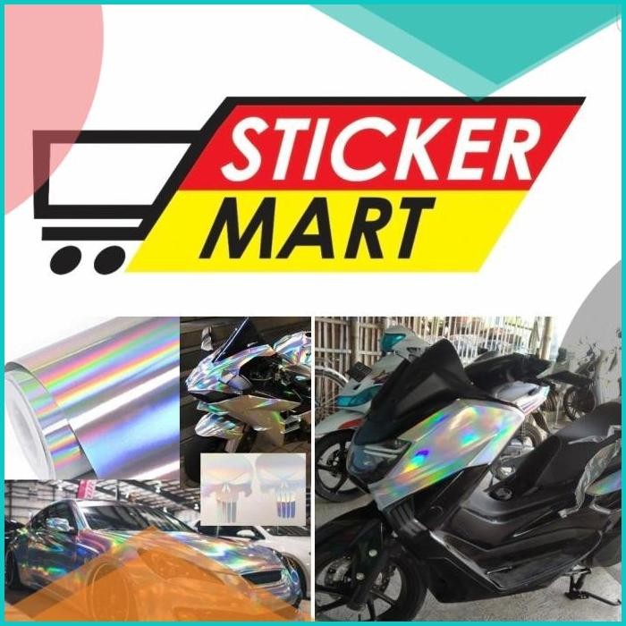 Sticker Skotlet Body Motor Vario Nmax Silver Hologram Rainbow Chrome