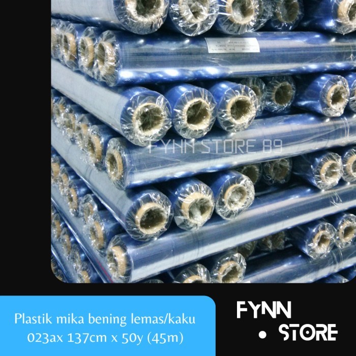 

Plastik mika lentur lemas / kaku tebal 0.23a x 137 cm x 50 yard (45m)