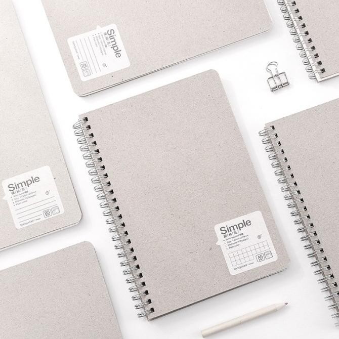 

Sale Simple Grey Sand Spiral Notebook [Creativ] - Blank, A5