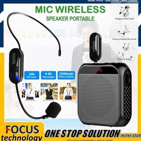 TERMURAH - sky megaphone wireless speaker pinggang mikrofon mic jepit bando yoga