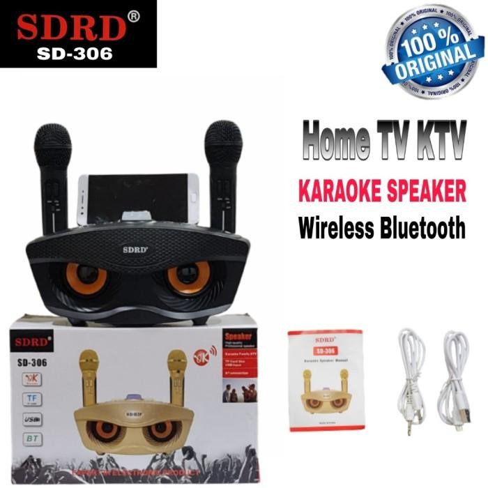 Speaker Dual Mic Karaoke Sdrd Sd 306 + Dua Microphone 2 Mic