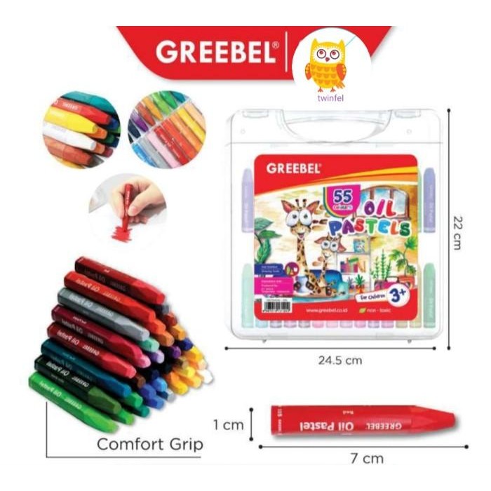 

Greebel Crayon Krayon Kids Oil Pastel (55 Warna) Untuk Anak Non Toxic