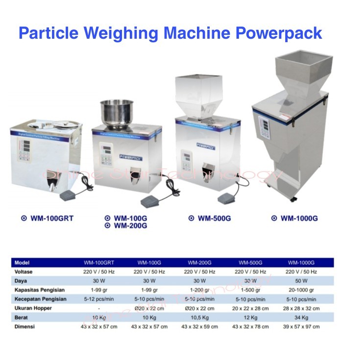 

Paticle Weighing Filling Powerpack WM 100GRT 100G 200G 500G 1000G
