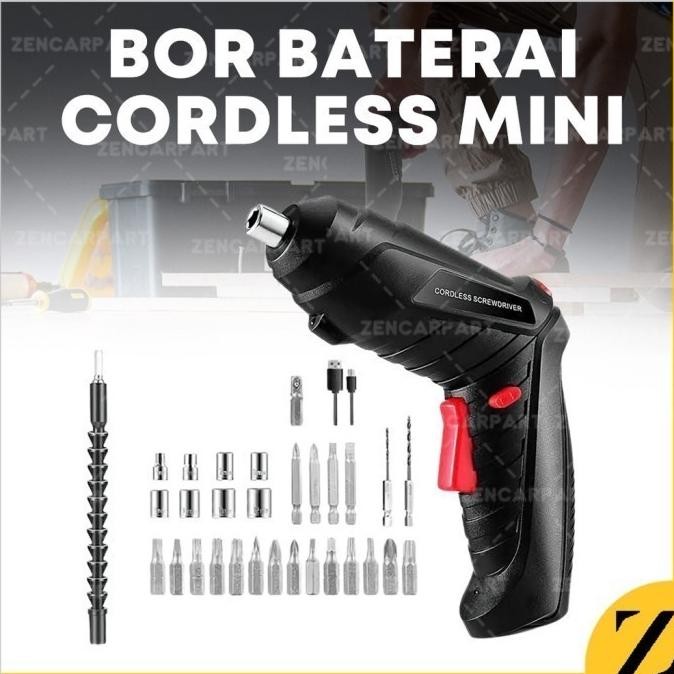 

SALE Bor Baterai Cordless Mini Mesin Portable Wireless Drill Obeng Elektrik