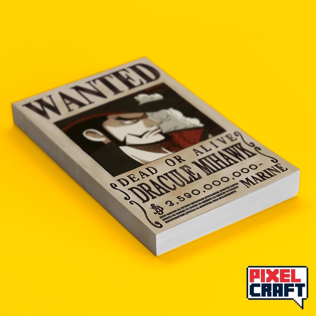 Pocket Note Anime ONE PIECE Softcover A6 Motif Bounty Dracule Mihawk Cross Guild