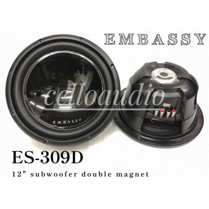 Promo Subwoofer 12 Inch Embassy Es-309D Double Coil Embassy 12" Es 309 D