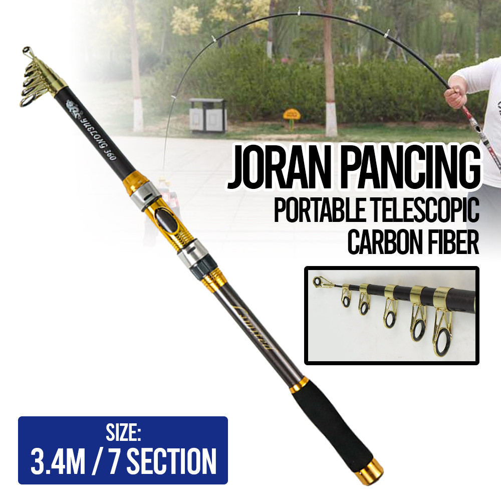 PROMO Yuelong Joran Pancing Portable Telescopic Carbon Fiber Kualitas Terbaik