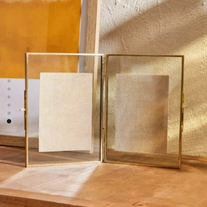 frame foto kaca list emas pigura transparant kado home decoration