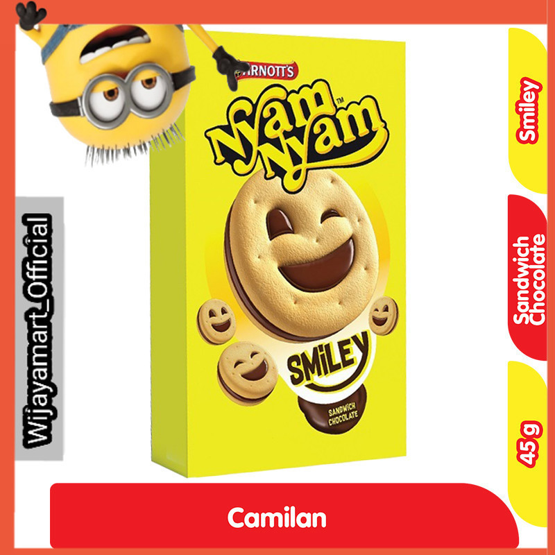 

NyamNyam Smiley Biskuit Sandwich Cokelat 45 g