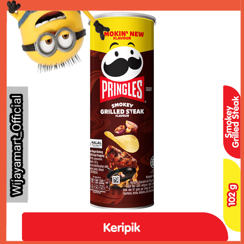 

Pringles Keripik Kentang Smokey Grilled Steak Kaleng 102 g