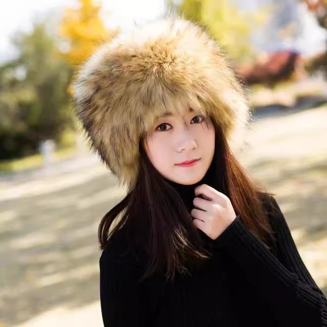 Topi Bulu Rubah Imitasi Tebal/Hangat Gaya Mongolia Rusia
