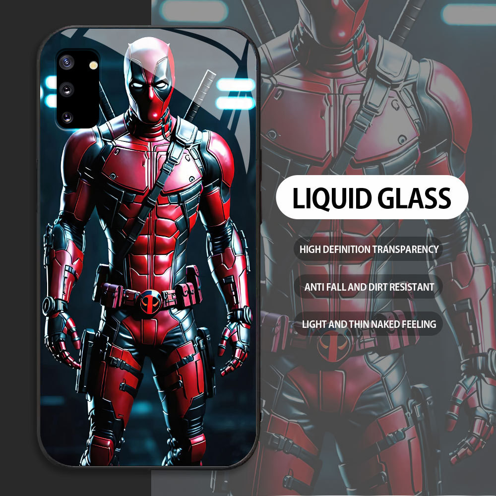 For Samsung Galaxy NOTE 9 10 Plus Pro Casing Skin Handphone  Marvel Deadpool Glass kesing Phone Case